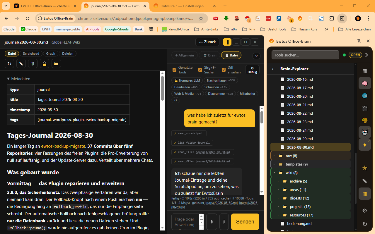 EWTOS Office-Brain: Vault-Chat im Browser